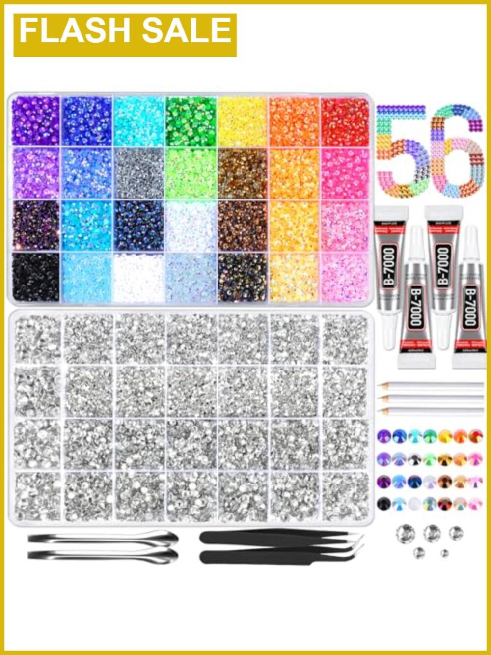 51200Pcs Rhinestone Bedazzling Kit with Glue and Tools